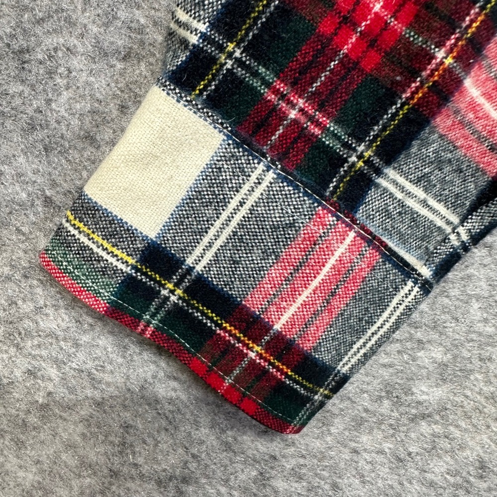 Vintage Backpacker Plaid Flannel Shirt Men Medium Red Green 70s/80s Long Sleeve - Picture 7 of 9